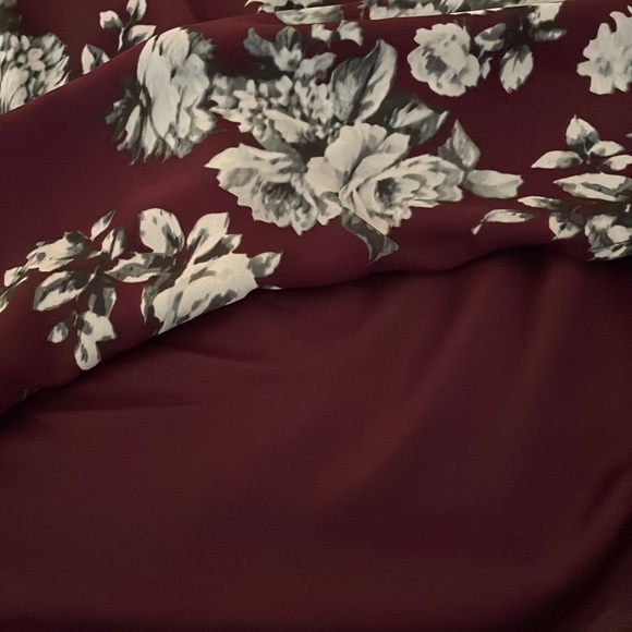 Fifth & Park Aline Dress, Burgundy dress with beautiful white design Siz… - Picture 11 of 12